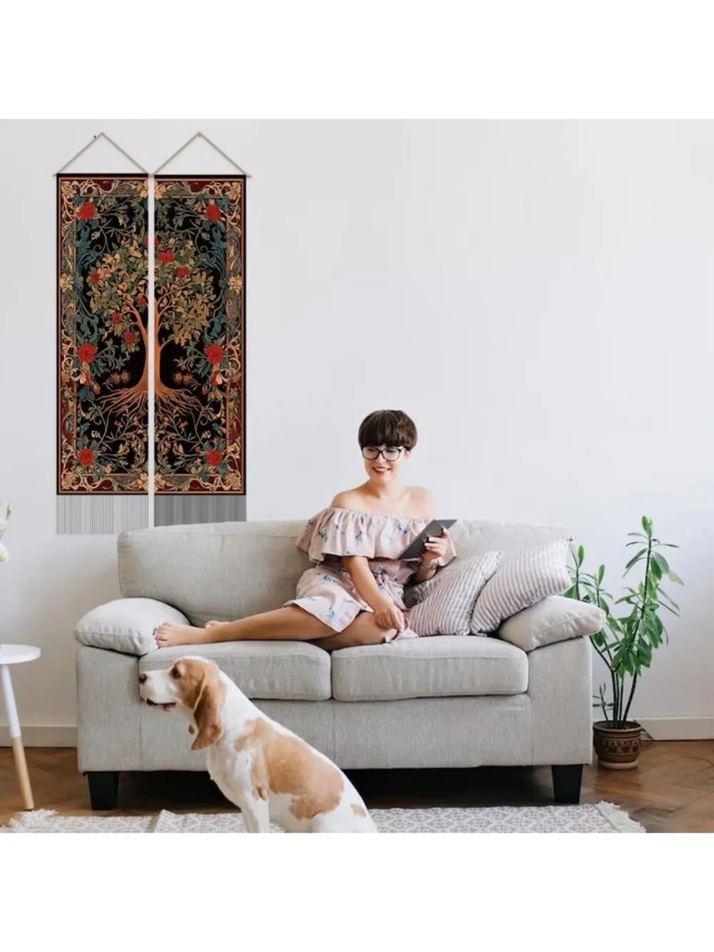 2pc Tree of Life Tapestry Wall Art - Boho Decor for Bedroom & Living Room